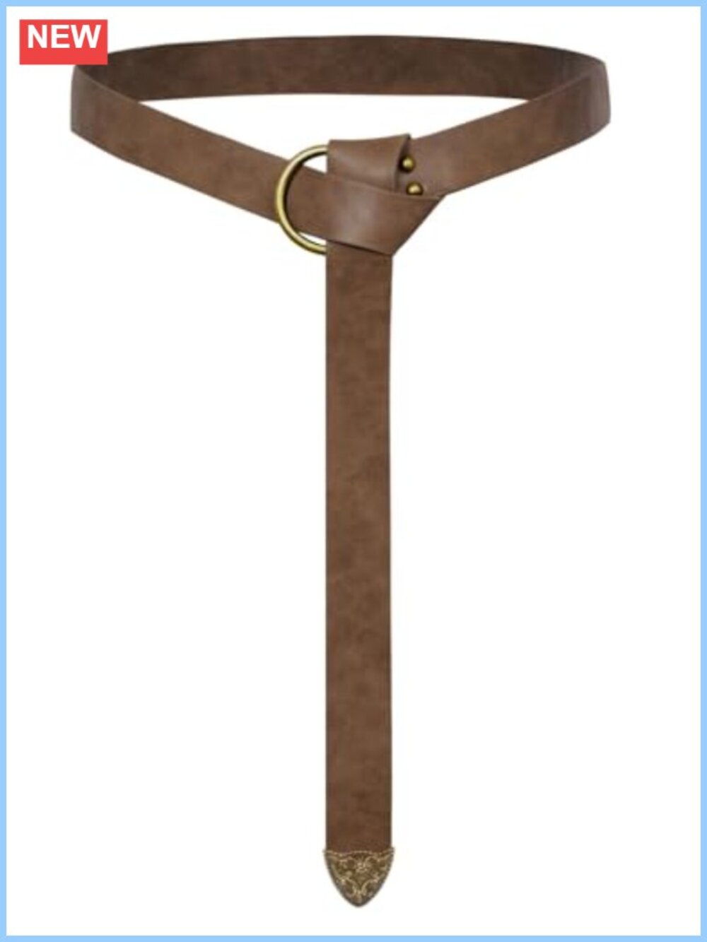 Medieval Leather Belt Renaissance Pirate Viking Self-Tie Adjustable Costume